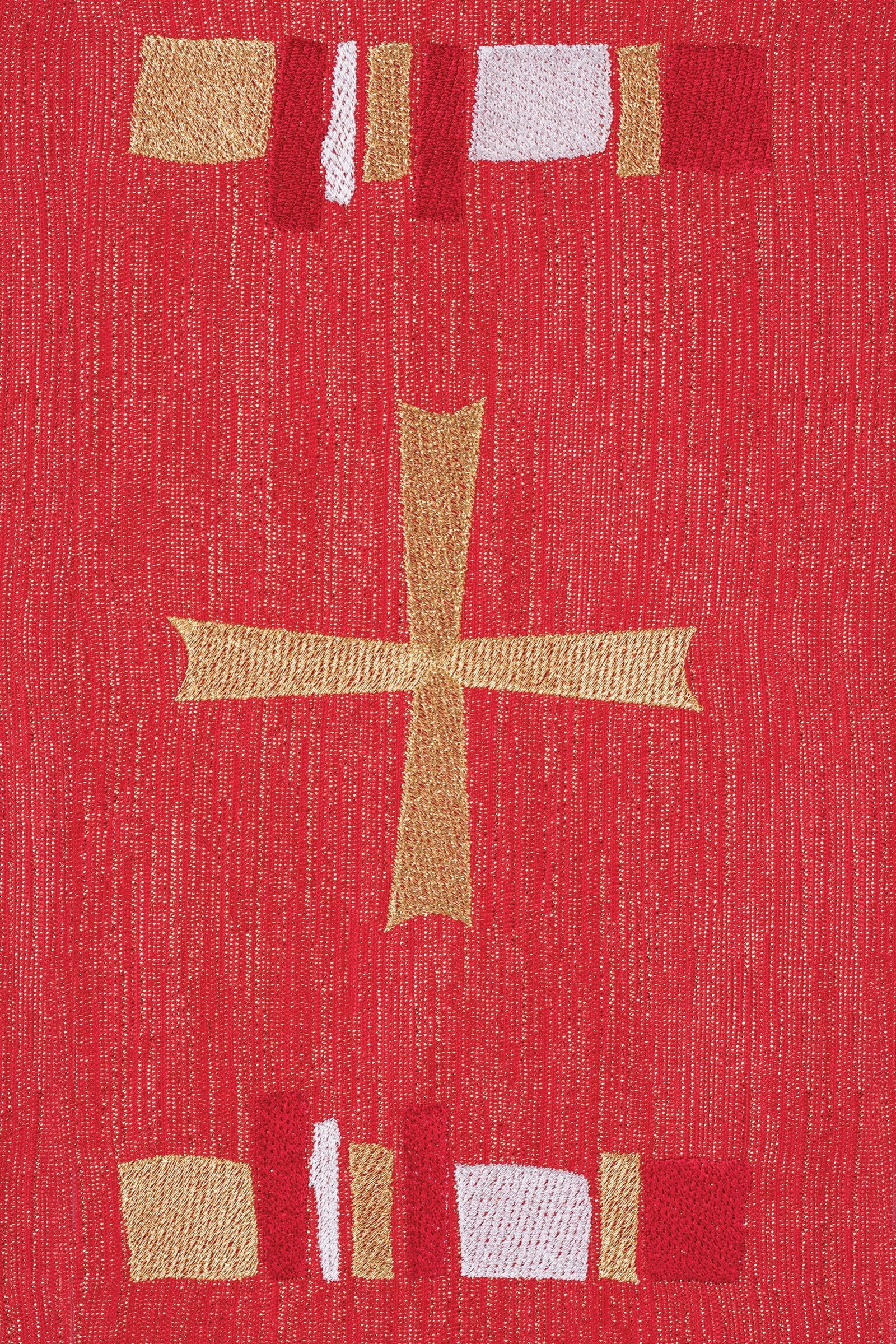 Estola roja con bordado Espíritu Santo y Cruz