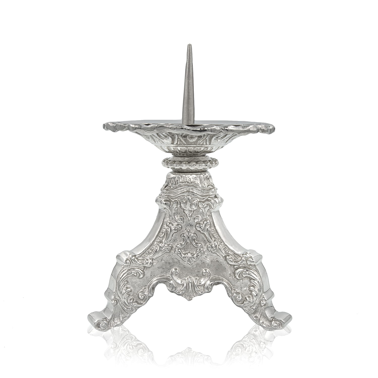 Candelabro - latón - níquel - 12 cm