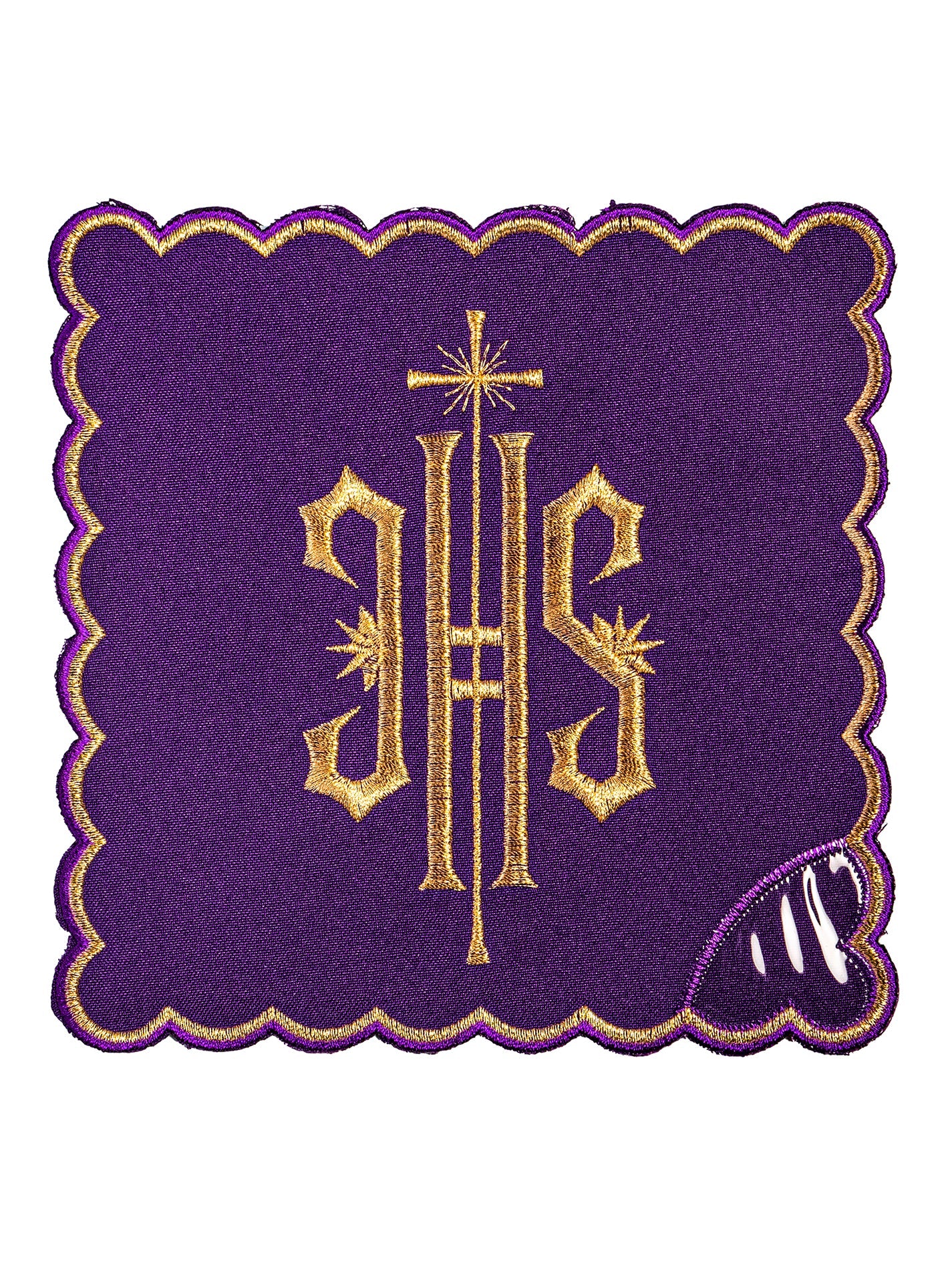 Juego de altar con bordado IHS morado