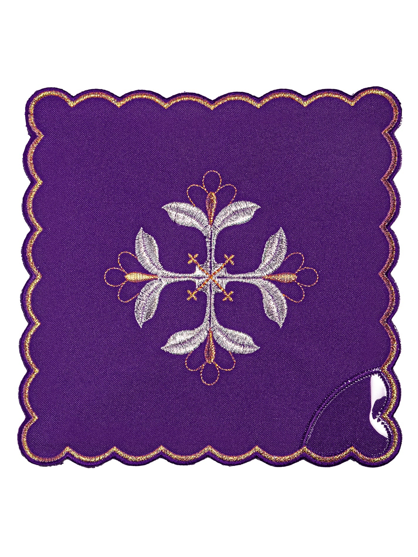 Servicio de altar Cruz bordada morada