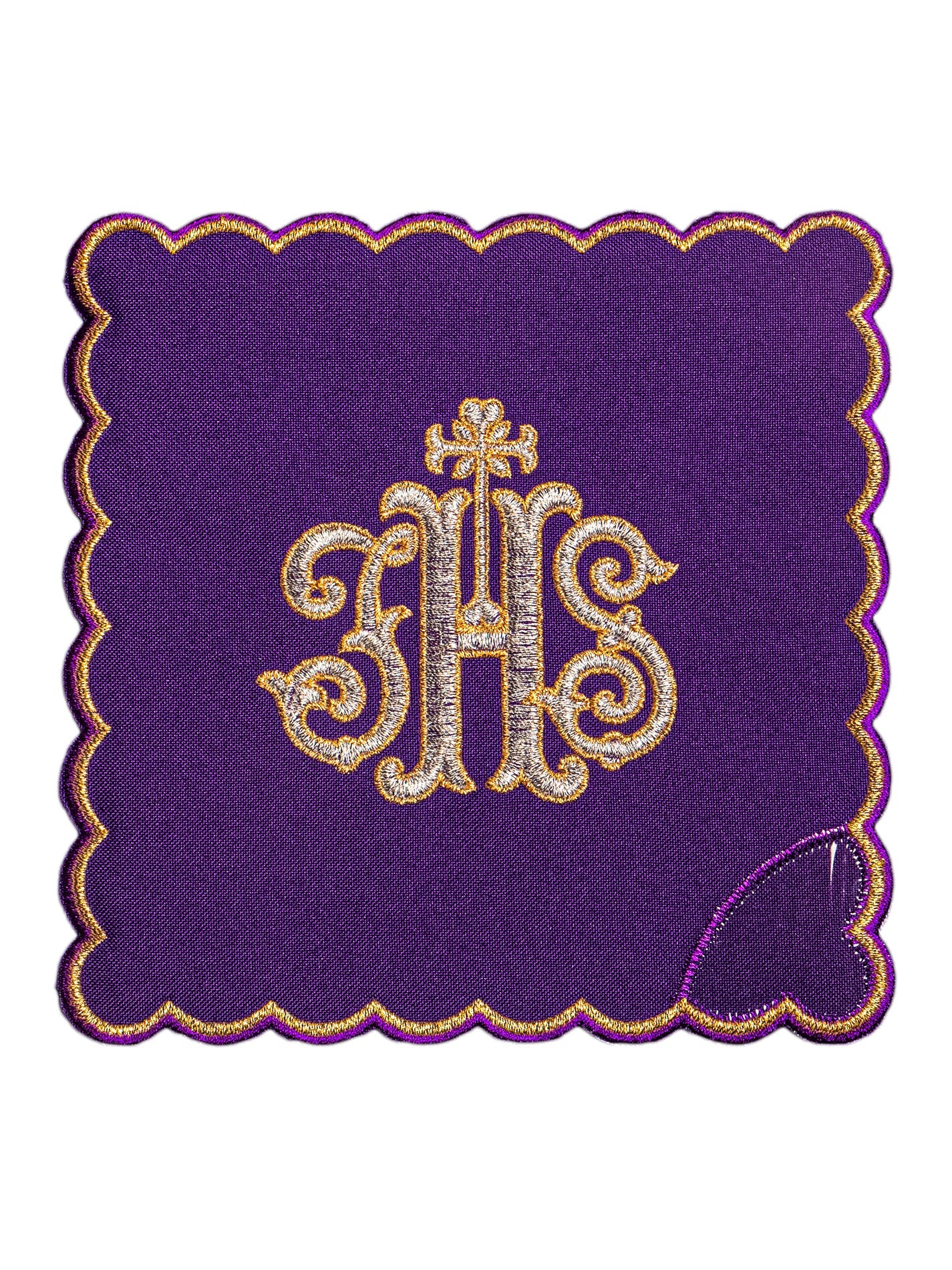 Servicio de altar bordado IHS, palia morada