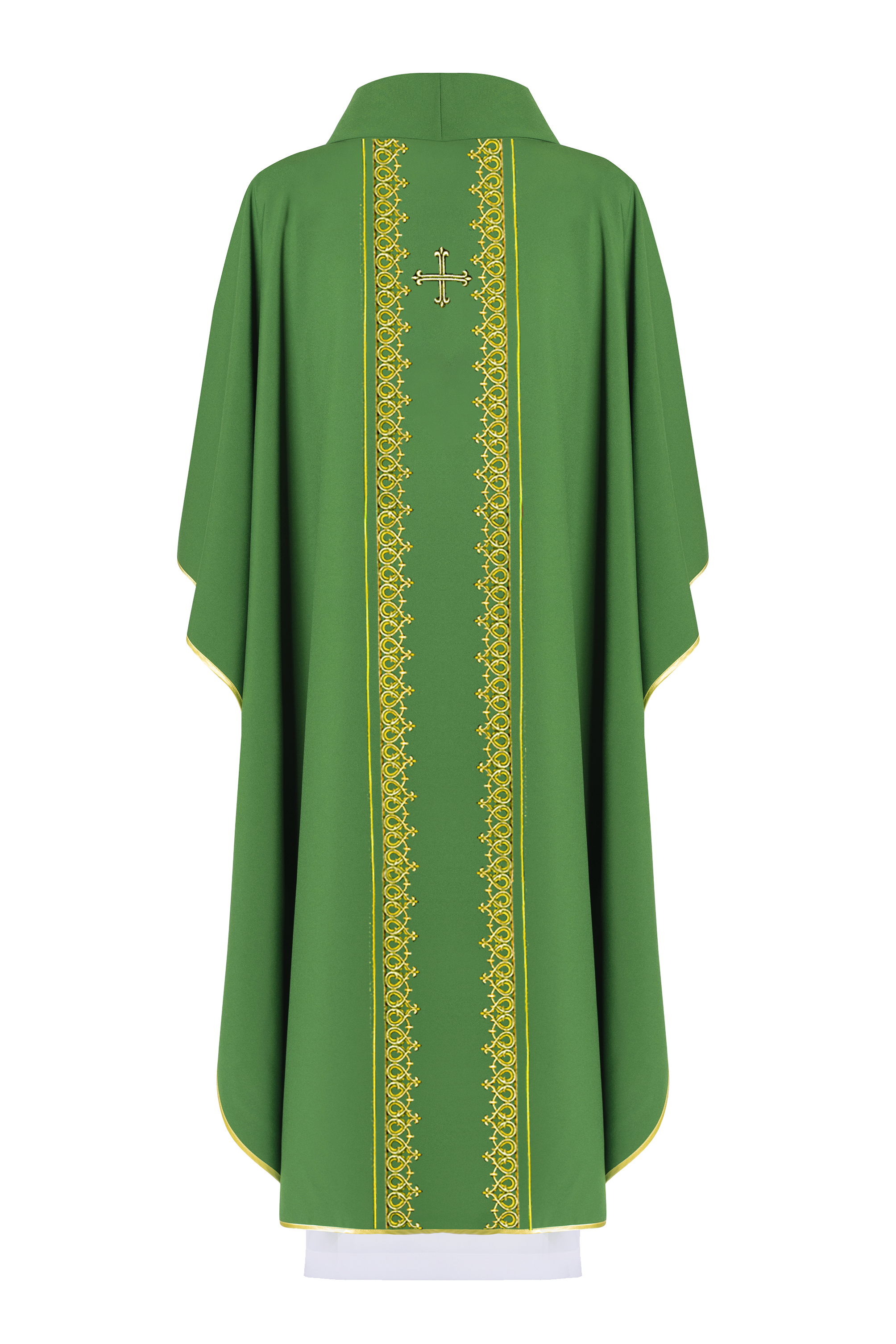 Casulla verde con bordado Cruz pequeño