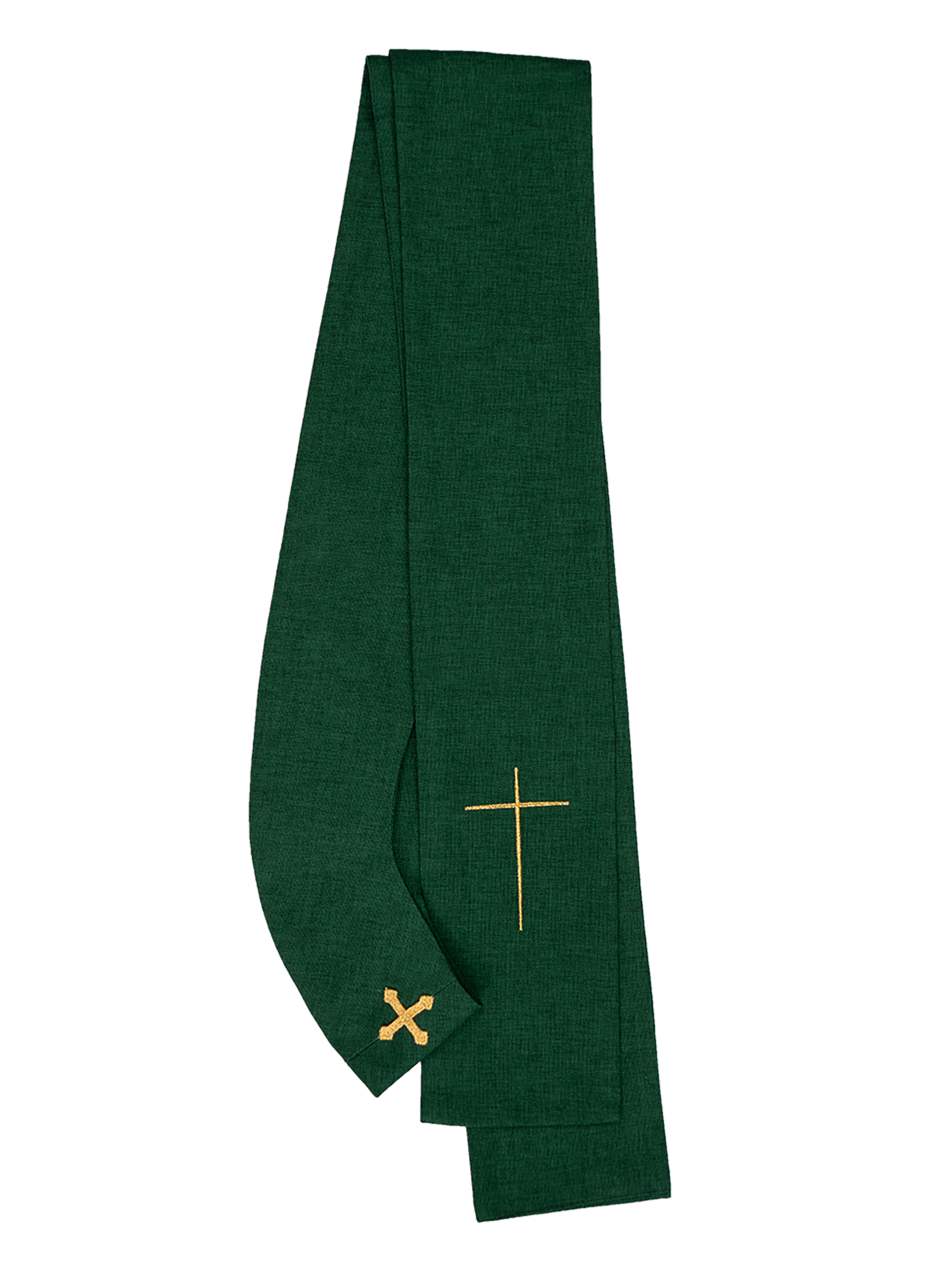 Casulla verde con galón terciopelo ricamente bordado Cruces