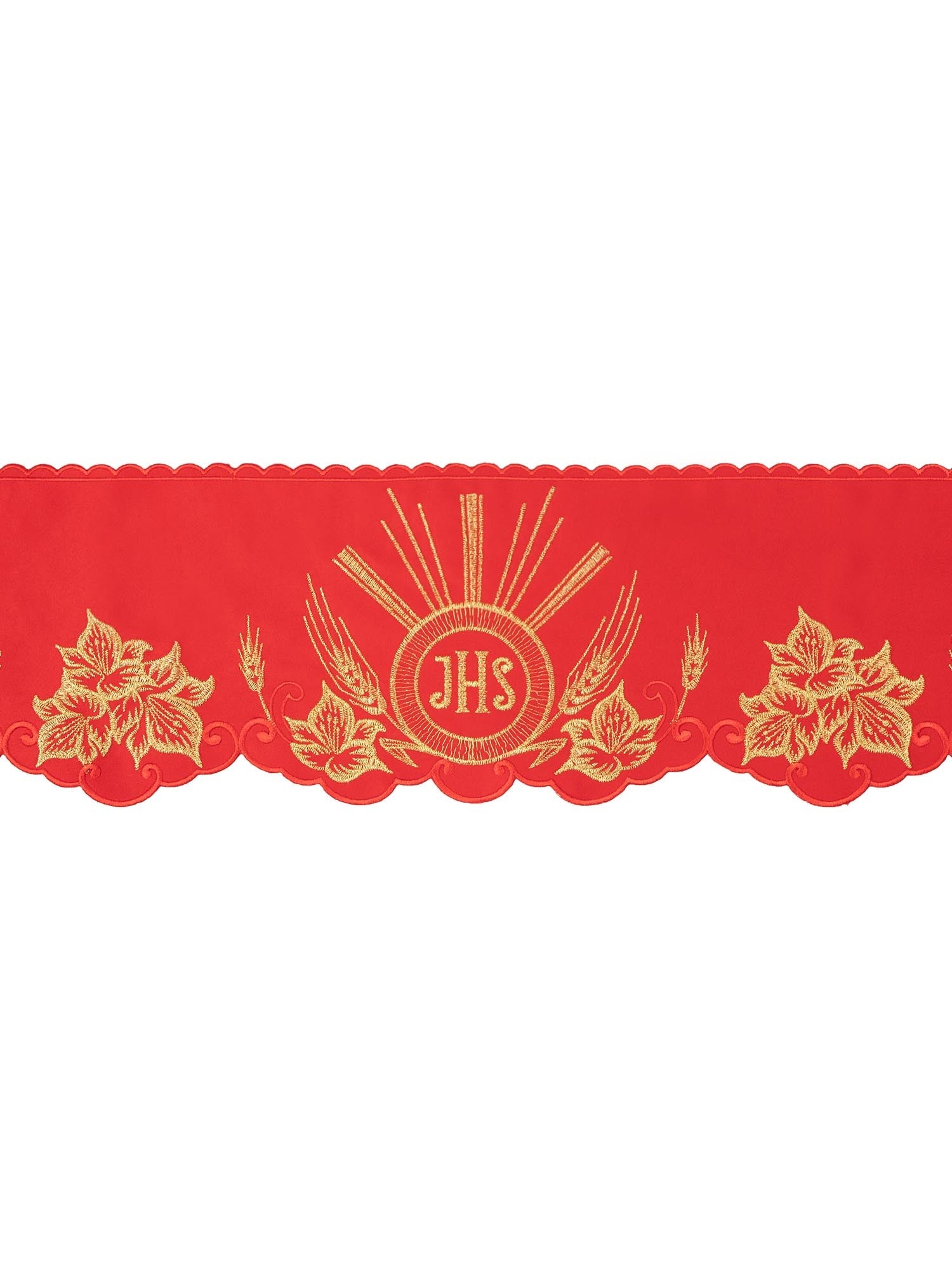 Puntilla de altar con bordado IHS - rojo