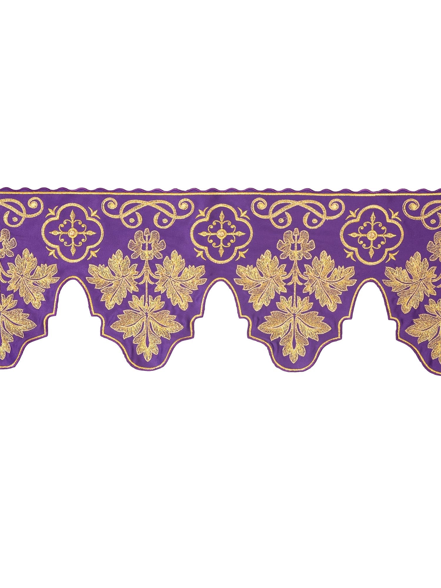 Puntilla de altar con bordado Cruz - morado