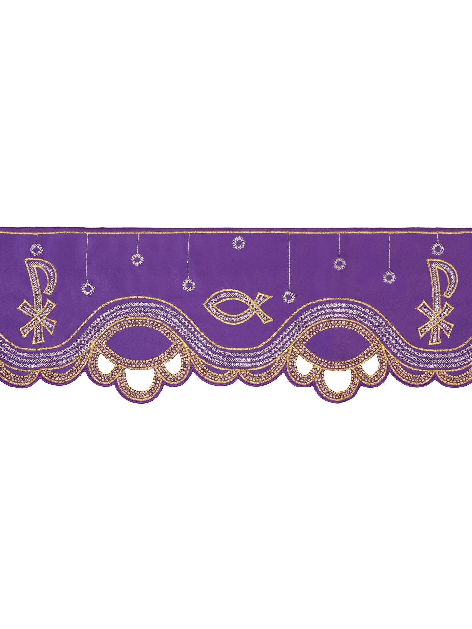 Puntilla de altar con bordado PAX - morado