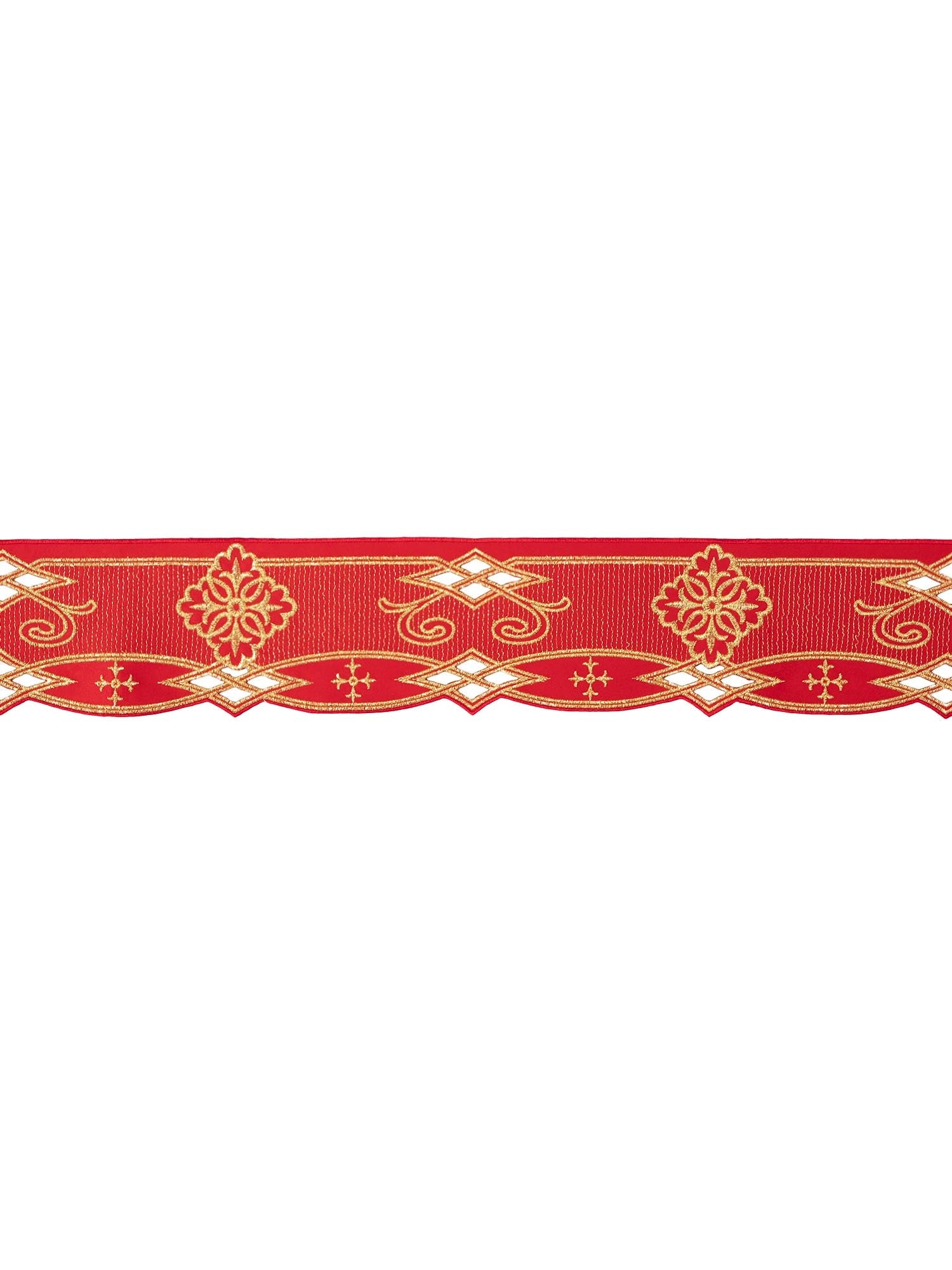 Puntilla de altar con bordado Rosetón - rojo