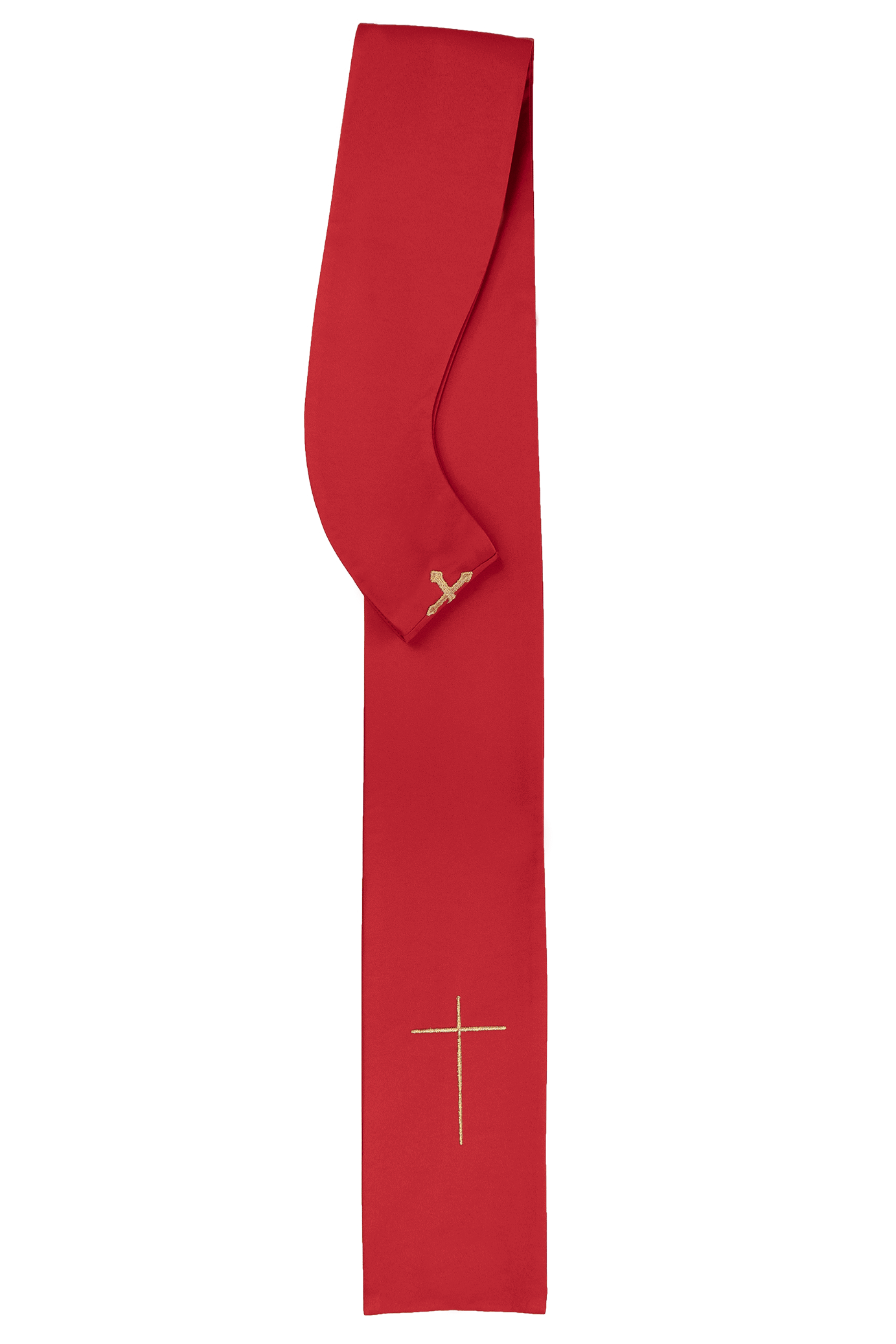 Casulla roja con bordado Cruces de Jerusalén