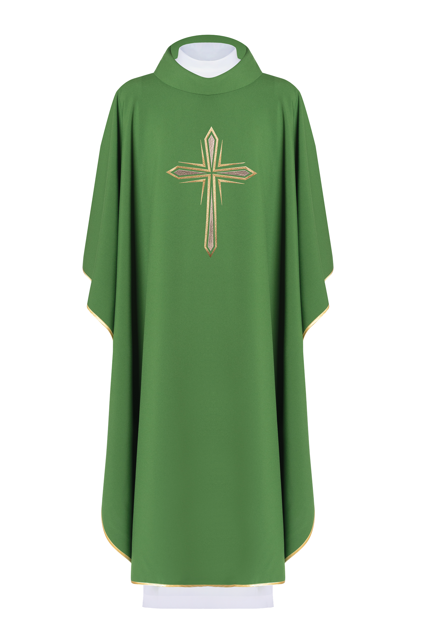 Casulla verde con bordado Cruz